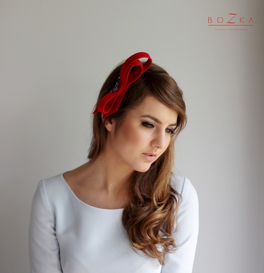 Opaska z kokardką- zamówienie indywidualne BOZKA Luxury Handmade