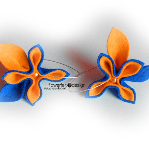 niebieskopomarańczowe FlowerFelt Design