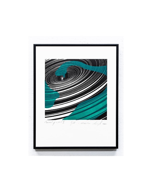 grafiki i ilustracje Grafika linoryt  pt. ,,Movement of a point II''      Sebastian Laszczyk