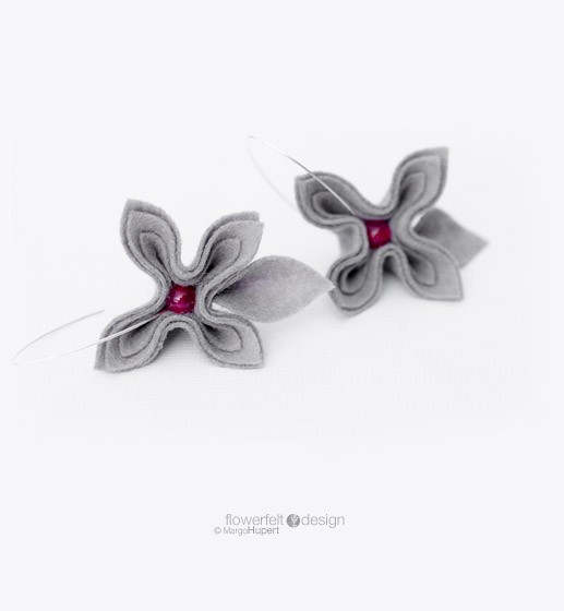 szare z fuksją FlowerFelt Design