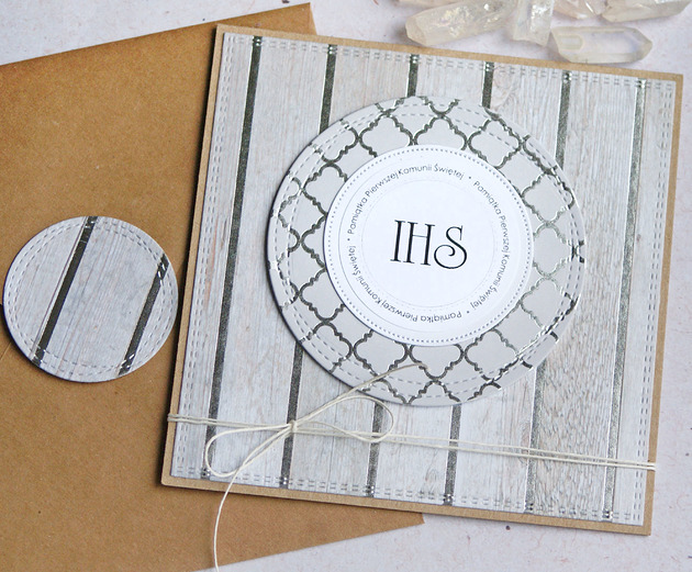 kartki na komunię Kartka komunijna GLAM light grey