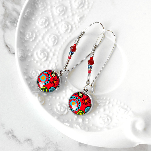 kolczyki - inne Kolczyki CRAZY CORAL unikatowe  długie