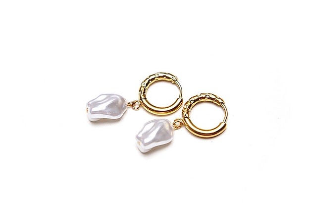 kolczyki pozłacane Kolczyki pozłacane Pearls /white/ perły vol. 15
