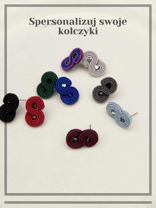 kolczyki soutache Spersonalizowane kolczyki mini
