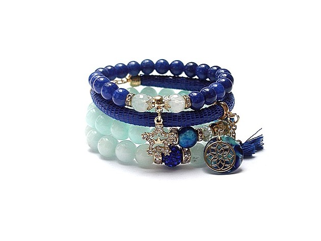 bransoletki z kamieni naturalnych Dark blue and lazur vol. 3 /08.03.22/ -  set
