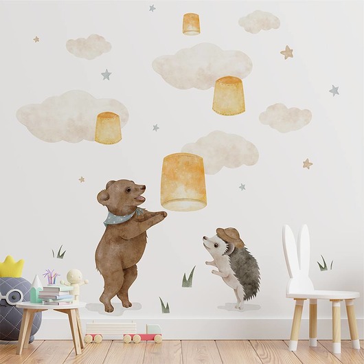 naklejki ścienne do pokoju dziecka Magiczne Zwierzątka - Naklejki Na Ścianę Dla Dzieci - Zestaw 4