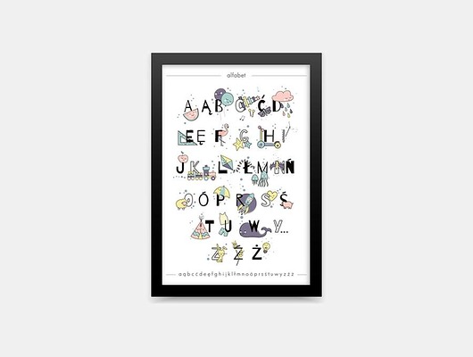 Plakat alfabet pastelowy Pastelowelove