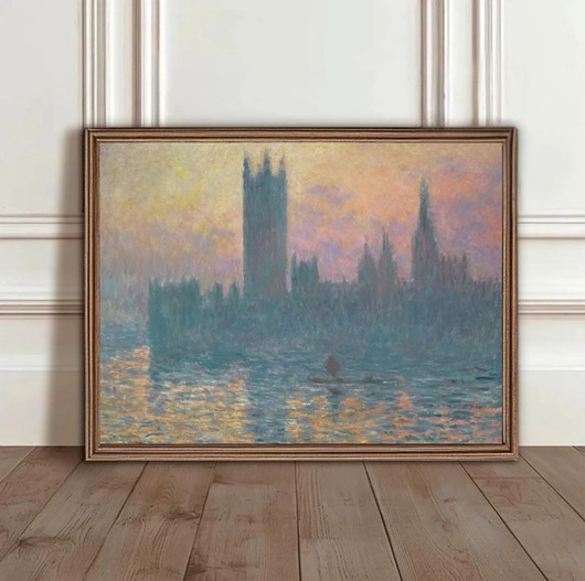 plakaty PLAKAT Monet, budynek parlamentu, sztuka ścienna, impresja