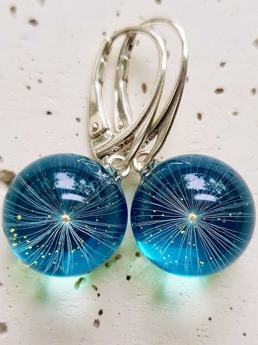 Kolczyki srebrne z gwiazdką dmuchawca Grol Jewellery