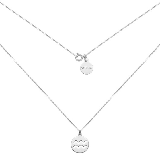 srebrne naszyjniki Srebrny naszyjnik z zodiakiem Wodnika