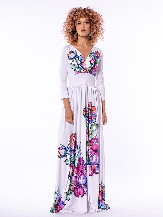 sukienki maxi damskie Suknia w kwiaty