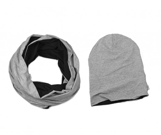 Zestaw Dwukolorowy Komin Tuba + Czapka Black purol design