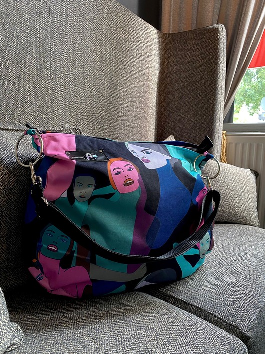 torby XXL Torebka damska Hobo waterproof- Kolorowe  twarze