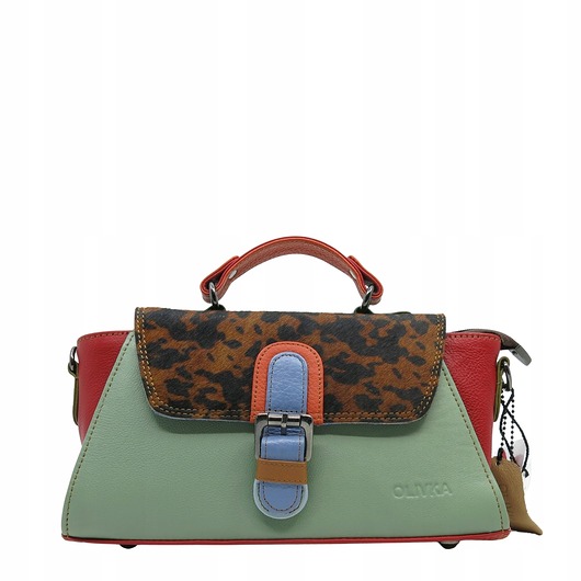 torby na ramię Torebka damska skórzana retro do ręki regulowany pasek elegancka eko OLIVKA