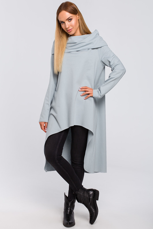 Tunika z szerokim kołnierzem - gołębi(M-477) MOE