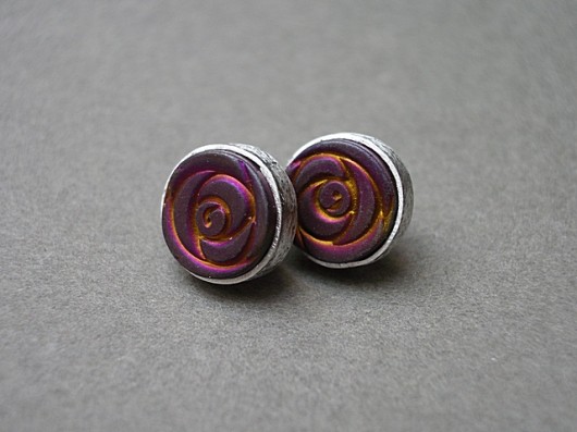 Rosa purple -kolczyki  Katia i krokodyl