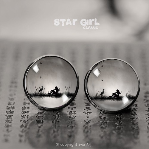 Star Girl Classic-Bocian, kolczyki wkręty Ewa Saj Fotografie