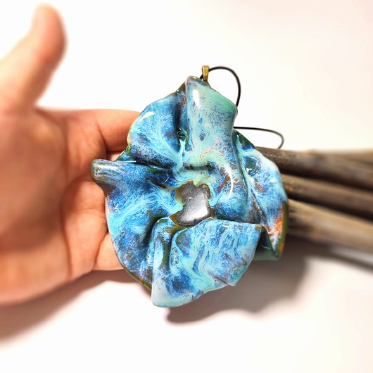 wisiory Wisiorek, naszyjnik ceramiczny "Kwiat Maku"