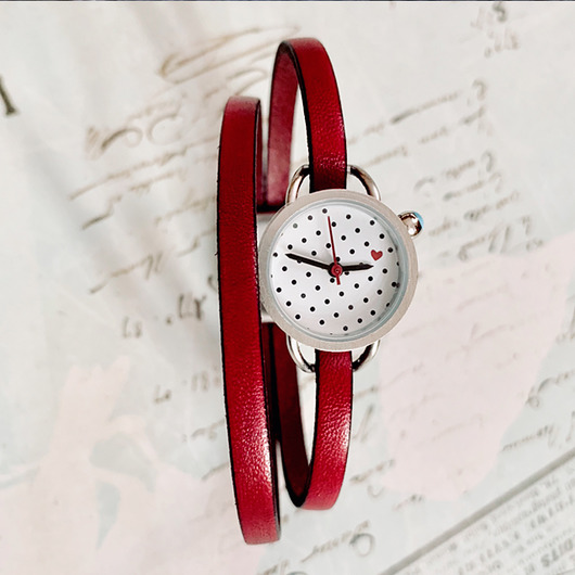 zegarki damskie Love Dots - Mini Watch - red- Makaliboo