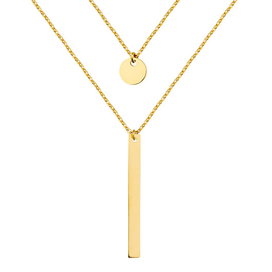 złote naszyjniki Naszyjnik z kółkiem i blaszką pozłacany