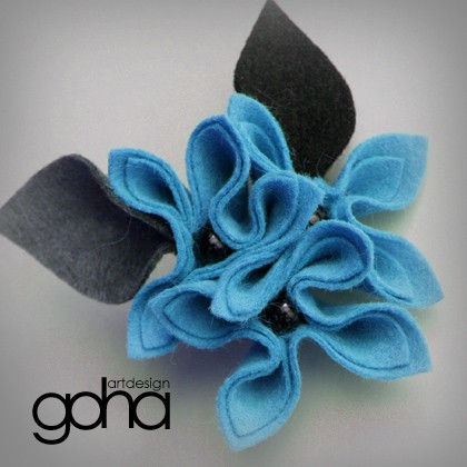 turkusowobłękitna FlowerFelt Design
