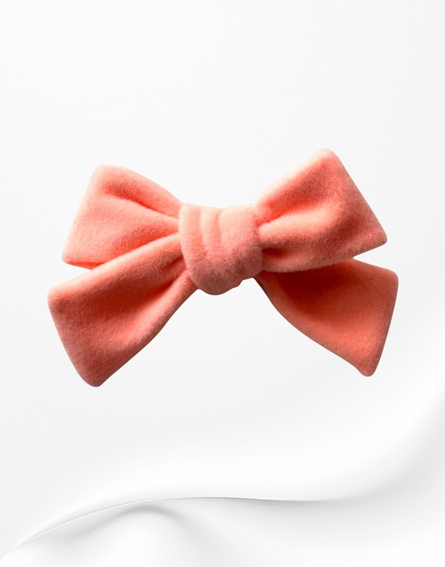 spinki i klamry do włosów Spinka do włosów kokardka duża welurowa morelowy neon