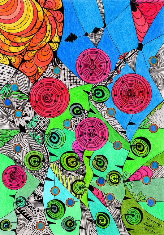 grafiki i ilustracje 23. DZIKIE RÓŻE - rysunek, plakat.