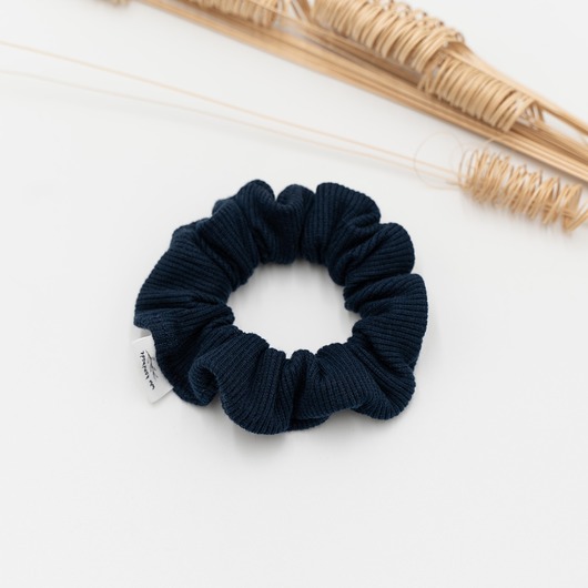 gumki do włosów Scrunchie/frotka dzianina granatowa