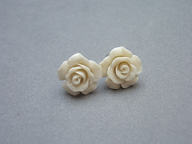 kolczyki - inne Creme rose vol. 2 sztyfty