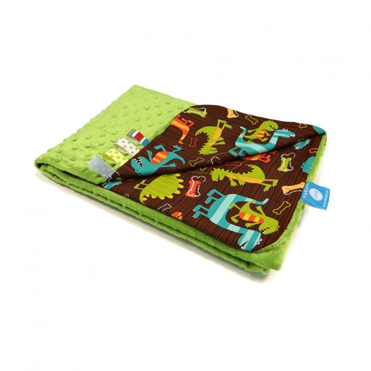 Kocyk letni 75x100 DINO/ZIELONY z haftem  GuGa DESIGN