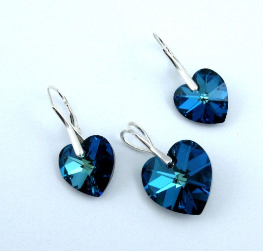 kryształ Swarovski Bermuda Blue w srebrze PRYZMAT