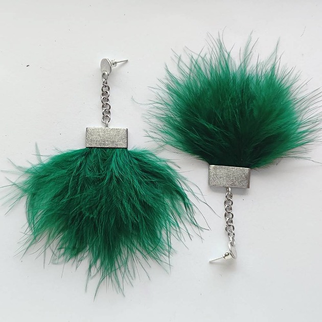 kolczyki z piórami PIÓRKO kolczyki