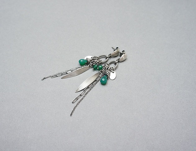 kolczyki srebrne Kolczyki srebrne Zielone kły vol. 3