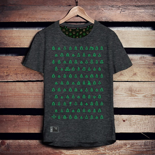 t-shirty męskie Koszulka męska LAS IGLASTY grafitowa -