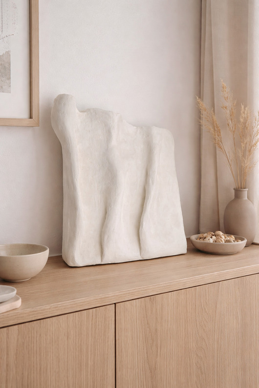 Ozdoby na ścianę Relief 3D biały minimalistyczny, płaskorzeźba, obraz strukturalny