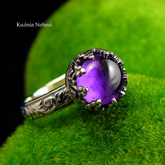pierścionki srebrne Pierścień Elf - Ametyst Srebro
