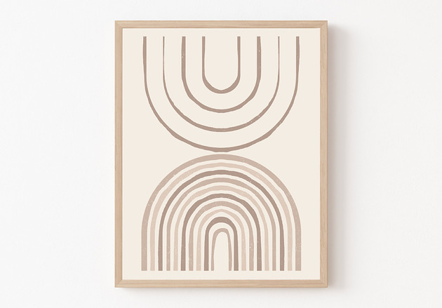 plakaty Plakat modern, beżowa tęcza, modern, boho plakat