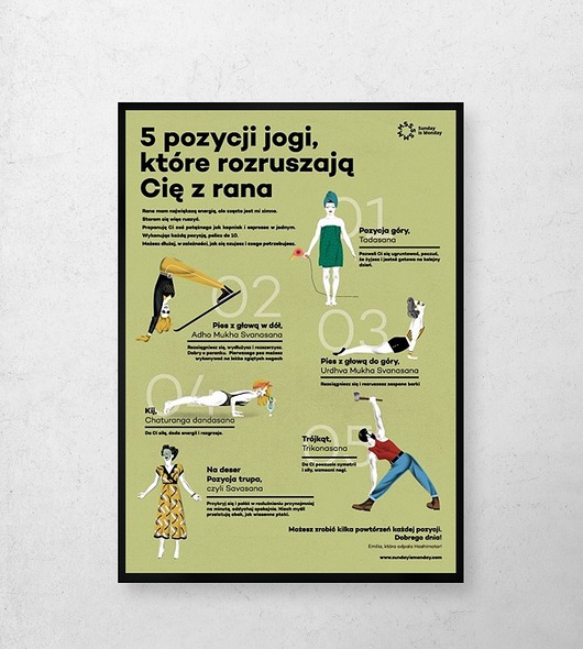plakaty 5 asan jak espresso PLAKAT JOGA