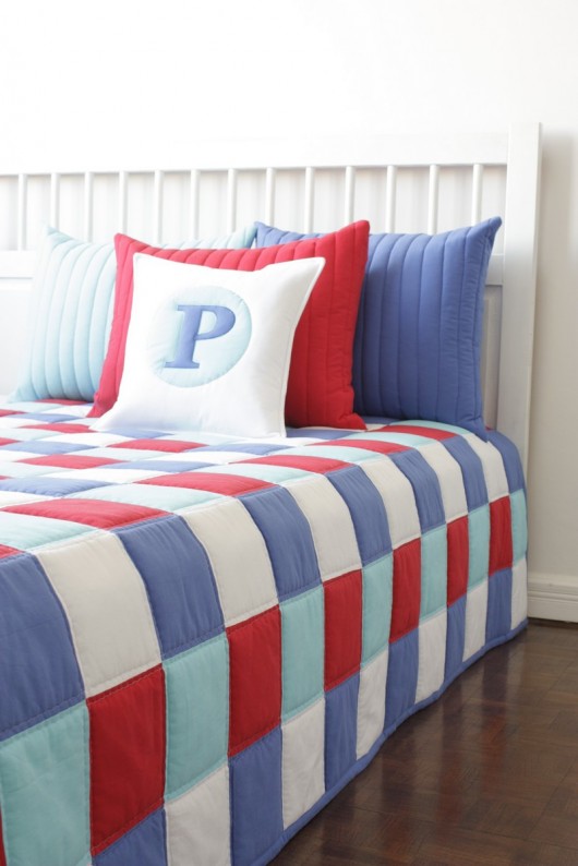 Zestaw narzuta patchwork |ORRO| + 4 poszewki patchwork house