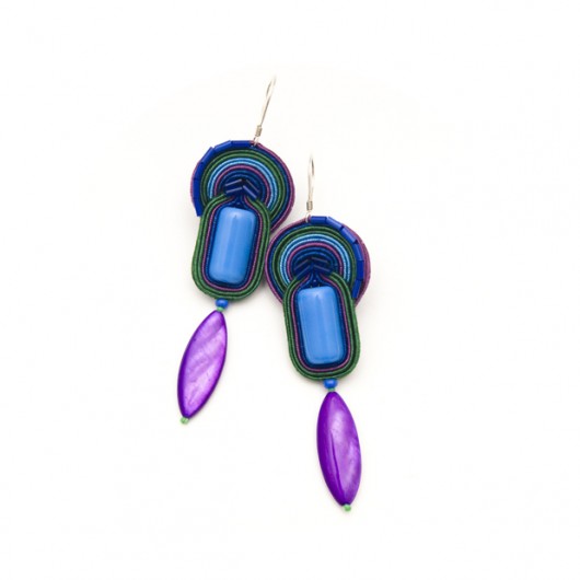 Kolczyki soutache - tropikalne geo  maanuela