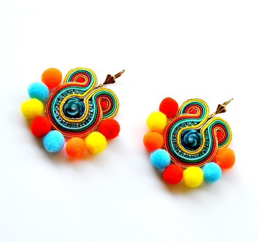 kolczyki soutache Sutaszowe kolczyki AZURRO1
