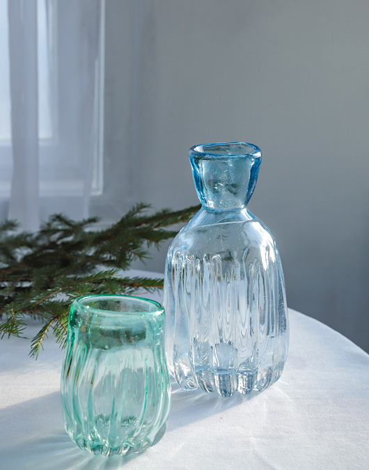 szklanki i kieliszki Komplet szklanka i karafka "Optyk"