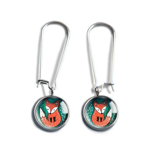 kolczyki szklane Lis kolczyki długie