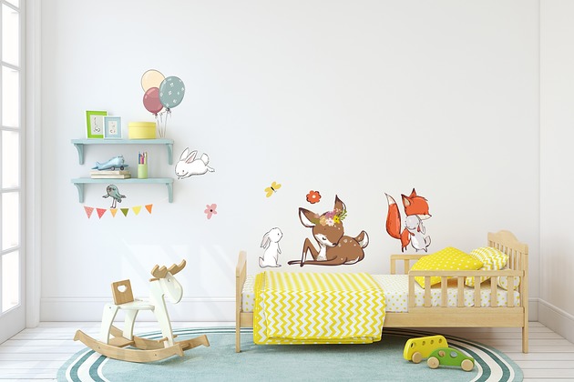 Sarenka i lisek - komplet naklejek ściennych Make My Home