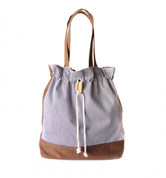 torba - marine stripes&chocolate&white - elfagado