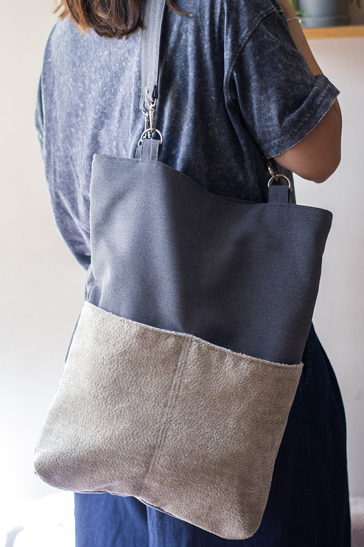 torby na ramię Duża szara torba na ramię