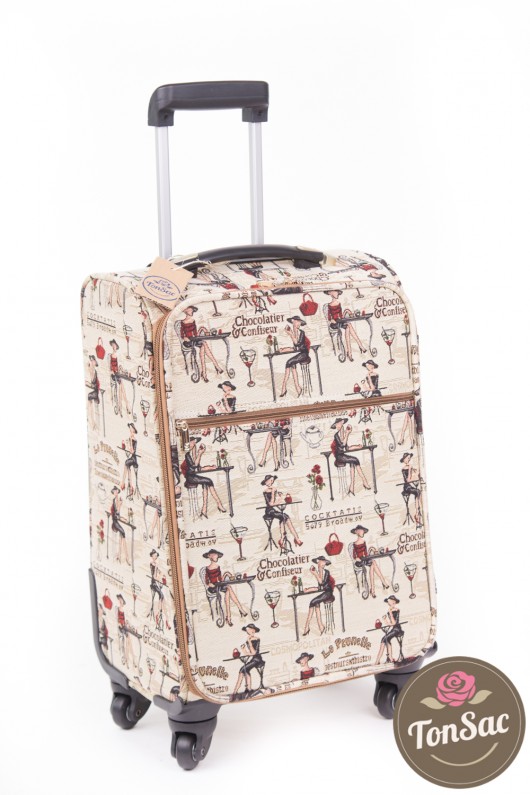 Gobelinowa walizka 'Mademoiselle' 4 kółka. Small Ton Sac