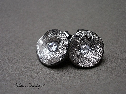 kolczyki wire wrapping Kapsle crystal - sztyfty