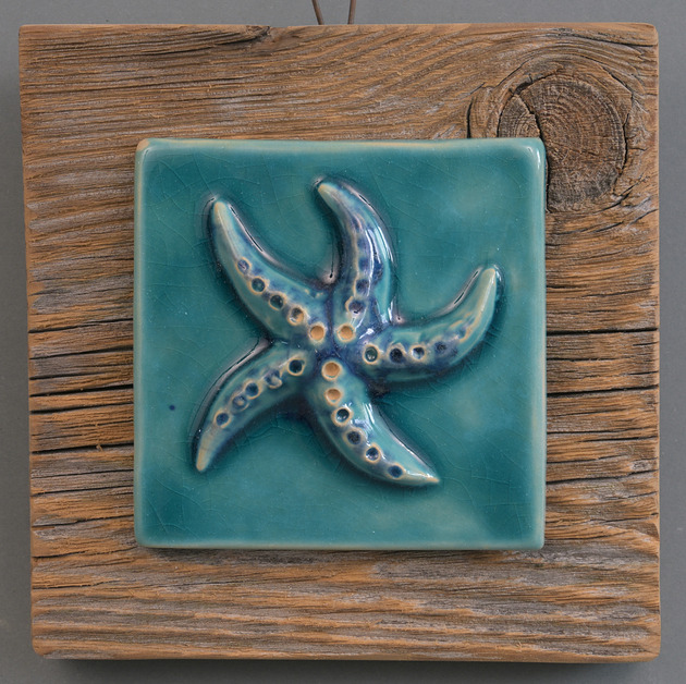 figurki i rzeźby Obrazek morski na desce