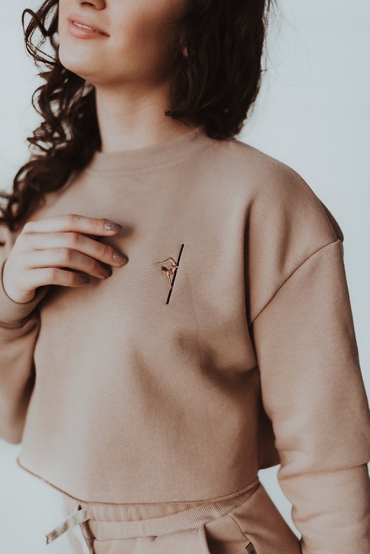 bluza bez kaptura damska Bluza Pole Dance Choco Brown